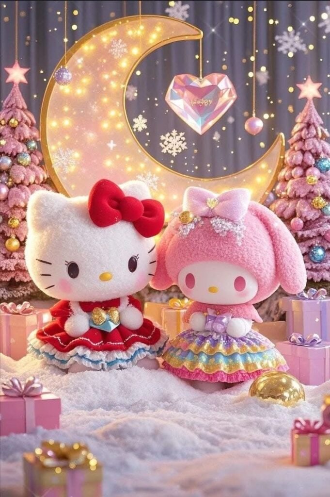 Fondo de pantalla de Hello Kitty y Kuromi