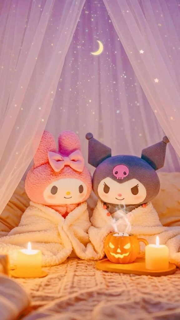 Fondo de pantalla de Hello Kitty y Kuromi