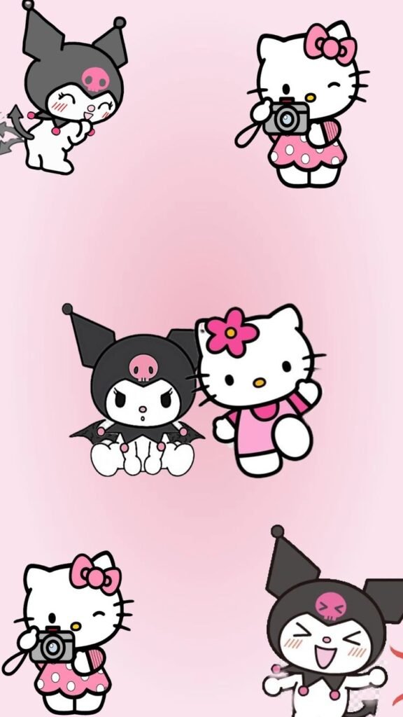 Fondo de pantalla de Hello Kitty y Kuromi