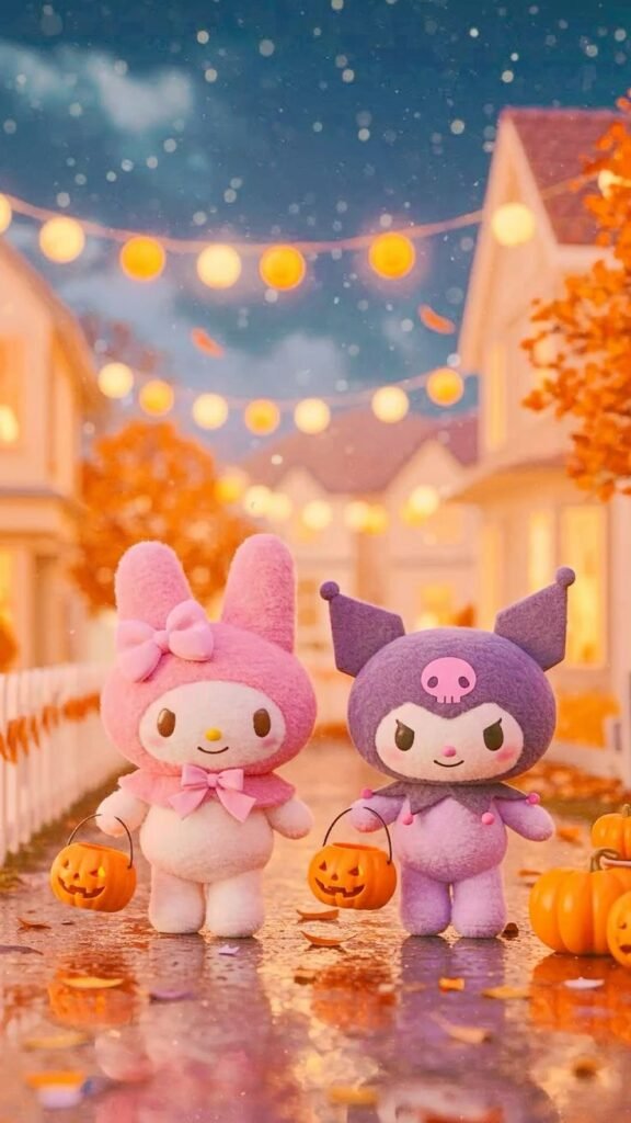 Fondo de pantalla de Hello Kitty y Kuromi