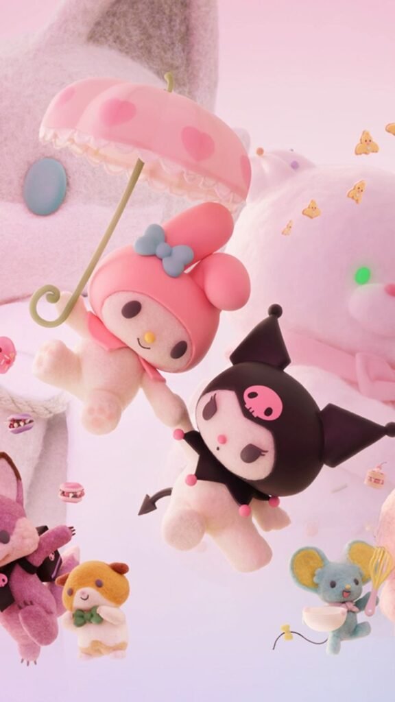 Fondo de pantalla de Hello Kitty y Kuromi
