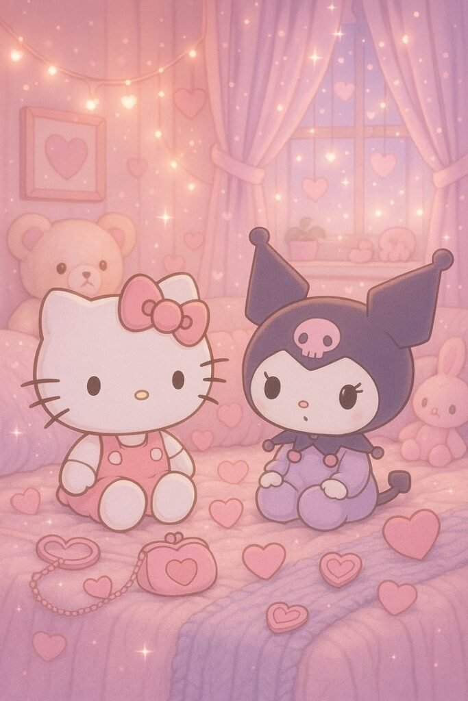Fondo de pantalla de Hello Kitty y Kuromi