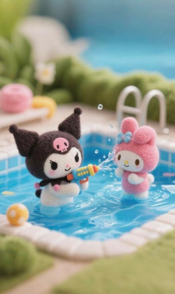 Fondo de pantalla de Hello Kitty y Kuromi